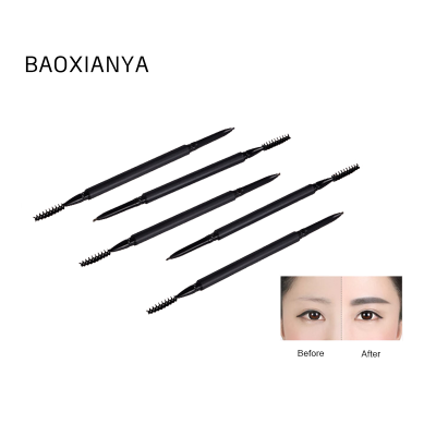 Custom Logo Own Brand Makeup Thin Eye Brow Pencils Retractable Slim waterproof private label eyebrow pencil With Brush